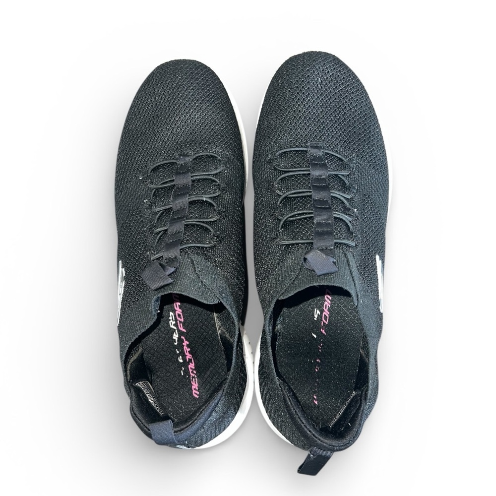 Skechers Women’s Black Knit Sneakers Size 10 EU 40 – Gently Used - Picture 3 of 6